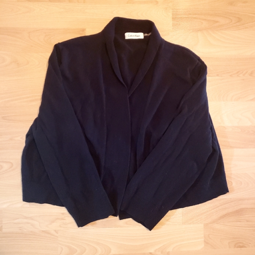 Calvin Klein Cropped Black Cardigan Sweater Large
